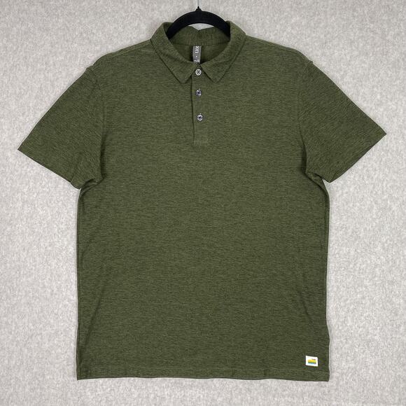 Vuori Other - Vuori Shirt Mens S Forest Heather Strato Tech Polo Short Sleeve
